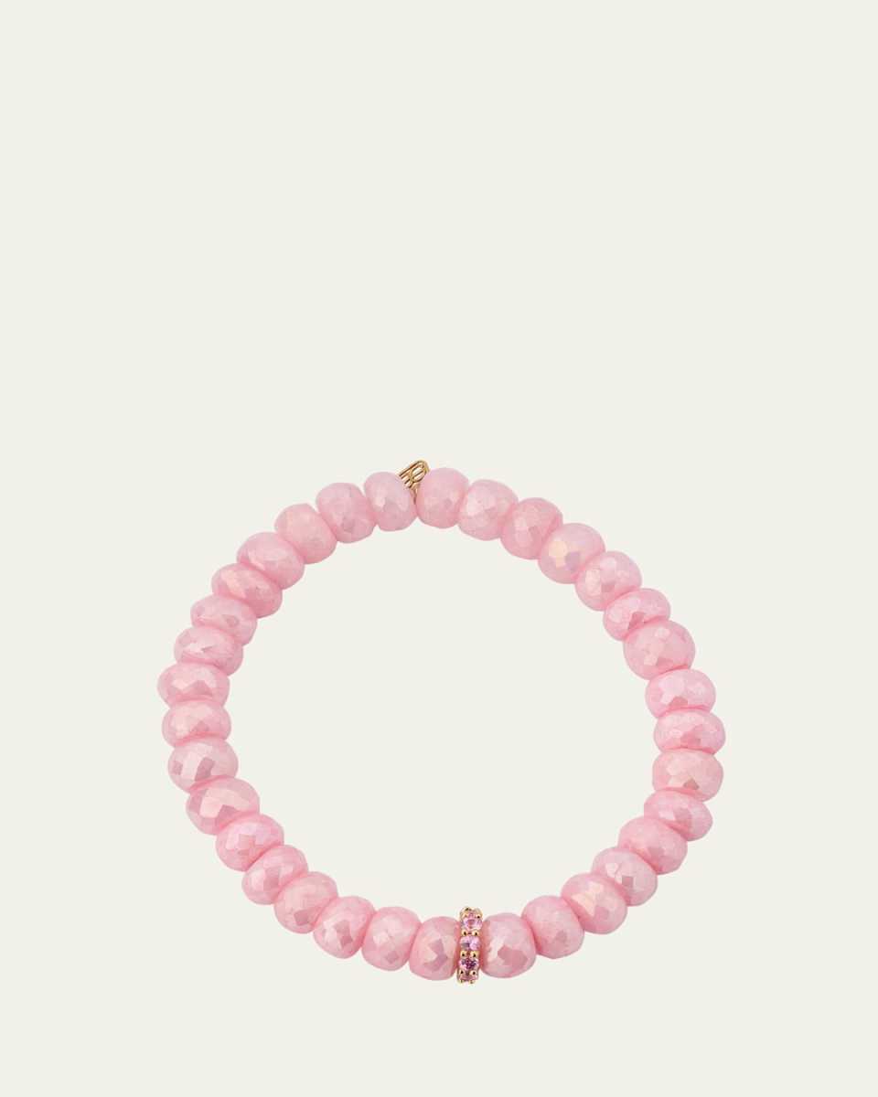 Mystic Pink Grapolite Bead Bracelet with Pink Sapphire Rondelle